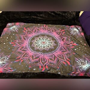 Boho Mandala Tapestry Pink Purple Psychedelic Wall Hanging 57 x 38